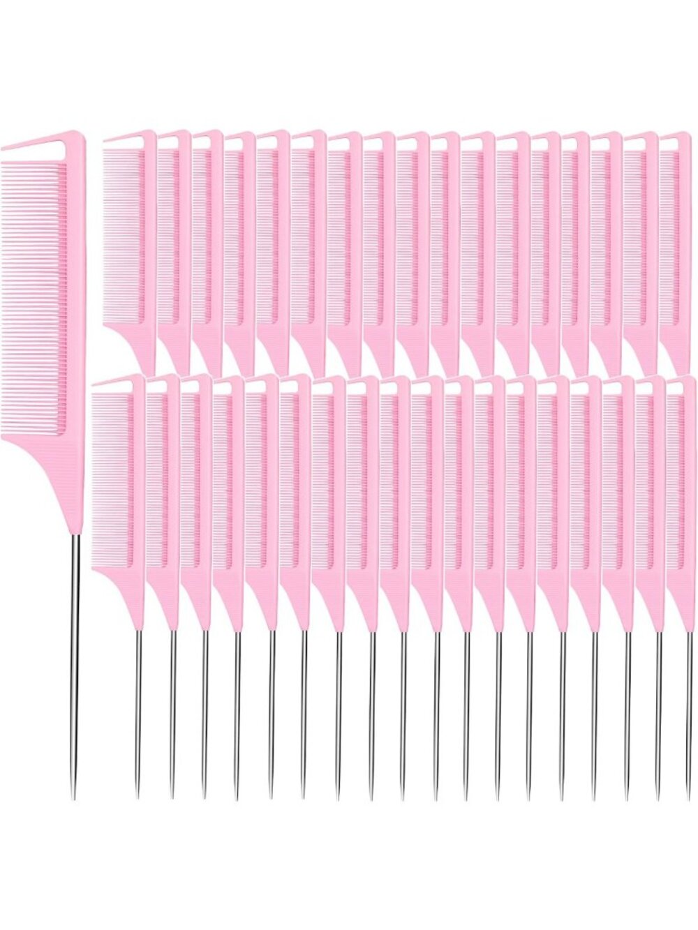 40 PCS Rat Tail Combs Set - Heat-Resistant, Anti-Static Hair Parting & Braiding